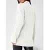imageImily Bela Womens Cable Knit Half Zip Sweater V Neck Collared Fall Trendy Oversized Long Sleeve Pullover TopsWhite