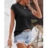 imageImily Bela Womens Cap Sleeve Sweater Sleeveless Crewneck Checkered Casual Loose Fit Knit Shirts Pullover TopsBlack