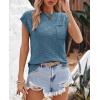 imageImily Bela Womens Cap Sleeve Sweater Sleeveless Crewneck Checkered Casual Loose Fit Knit Shirts Pullover TopsBlue