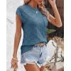 imageImily Bela Womens Cap Sleeve Sweater Sleeveless Crewneck Checkered Casual Loose Fit Knit Shirts Pullover TopsBlue