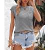 imageImily Bela Womens Cap Sleeve Sweater Sleeveless Crewneck Checkered Casual Loose Fit Knit Shirts Pullover TopsGrey