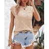 imageImily Bela Womens Cap Sleeve Sweater Sleeveless Crewneck Checkered Casual Loose Fit Knit Shirts Pullover TopsKhaki