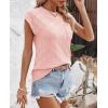 imageImily Bela Womens Cap Sleeve Sweater Sleeveless Crewneck Checkered Casual Loose Fit Knit Shirts Pullover TopsPink
