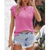 imageImily Bela Womens Cap Sleeve Sweater Sleeveless Crewneck Checkered Casual Loose Fit Knit Shirts Pullover TopsRose Red
