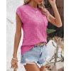 imageImily Bela Womens Cap Sleeve Sweater Sleeveless Crewneck Checkered Casual Loose Fit Knit Shirts Pullover TopsRose Red