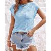 imageImily Bela Womens Cap Sleeve Sweater Sleeveless Crewneck Checkered Casual Loose Fit Knit Shirts Pullover TopsSky Blue