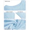 imageImily Bela Womens Cap Sleeve Sweater Sleeveless Crewneck Checkered Casual Loose Fit Knit Shirts Pullover TopsSky Blue