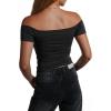 imageImily Bela Womens Off The Shoulder Tops Short Sleeve Top Quick Dry T Shirts Trendy Y2k Going Out Crop Tops Slim Fit 2025Black