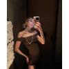 imageImily Bela Womens Off The Shoulder Tops Short Sleeve Top Quick Dry T Shirts Trendy Y2k Going Out Crop Tops Slim Fit 2025Brown