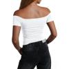 imageImily Bela Womens Off The Shoulder Tops Short Sleeve Top Quick Dry T Shirts Trendy Y2k Going Out Crop Tops Slim Fit 2025White