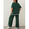 imageImily Bela Womens Plus Size Lounge Sets 2 Piece Outfits Short Sleeve Pullover Tops Wide Leg Pants Summer Travel OutfitsArmy Green