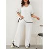 imageImily Bela Womens Plus Size Lounge Sets 2 Piece Outfits Short Sleeve Pullover Tops Wide Leg Pants Summer Travel OutfitsWhite