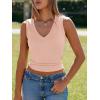 imageImily Bela Womens Ribbed Tank Tops Summer Slim Fit V Neck Tops Casual Basic Knit Sleeveless ShirtsApricot