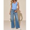 imageImily Bela Womens Ribbed Tank Tops Summer Slim Fit V Neck Tops Casual Basic Knit Sleeveless ShirtsLight Blue