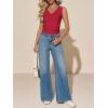 imageImily Bela Womens Ribbed Tank Tops Summer Slim Fit V Neck Tops Casual Basic Knit Sleeveless ShirtsRed