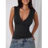 imageImily Bela Womens Sexy Plunge Deep V Neck Going Out Tank Top Summer Sleeveless Slim Fitted Workout TopsBlack