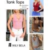 imageImily Bela Womens Sexy Plunge Deep V Neck Going Out Tank Top Summer Sleeveless Slim Fitted Workout TopsSky Blue