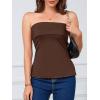 imageImily Bela Womens Sexy Tube Tops Off Shoulder Strapless Bandeau Top Side Split Y2K Going Out Trendy OutfitsBrown