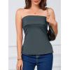 imageImily Bela Womens Sexy Tube Tops Off Shoulder Strapless Bandeau Top Side Split Y2K Going Out Trendy OutfitsDark Grey