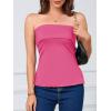 imageImily Bela Womens Sexy Tube Tops Off Shoulder Strapless Bandeau Top Side Split Y2K Going Out Trendy OutfitsRose Red