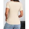 imageImily Bela Womens Sexy V Neck T Shirts Summer Lace Short Sleeve Slim Fit Y2k Going Out Crop TopsBeige