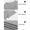 imageImily Bela Womens Sexy V Neck T Shirts Summer Lace Short Sleeve Slim Fit Y2k Going Out Crop TopsGrey