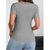imageImily Bela Womens Sexy V Neck T Shirts Summer Lace Short Sleeve Slim Fit Y2k Going Out Crop TopsGrey