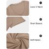 imageImily Bela Womens Sexy V Neck T Shirts Summer Lace Short Sleeve Slim Fit Y2k Going Out Crop TopsKhaki