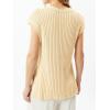 imageImily Bela Womens Short Sleeve Sweater Casual Crew Neck Rribbed Knit Split Pullover Summer Tunic TopsApricot