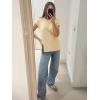 imageImily Bela Womens Short Sleeve Sweater Casual Crew Neck Rribbed Knit Split Pullover Summer Tunic TopsApricot