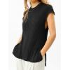 imageImily Bela Womens Short Sleeve Sweater Casual Crew Neck Rribbed Knit Split Pullover Summer Tunic TopsBlack
