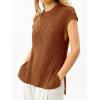imageImily Bela Womens Short Sleeve Sweater Casual Crew Neck Rribbed Knit Split Pullover Summer Tunic TopsBrown