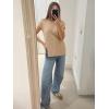 imageImily Bela Womens Short Sleeve Sweater Casual Crew Neck Rribbed Knit Split Pullover Summer Tunic TopsKhaki