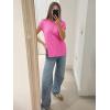 imageImily Bela Womens Short Sleeve Sweater Casual Crew Neck Rribbed Knit Split Pullover Summer Tunic TopsPink