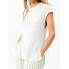 imageImily Bela Womens Short Sleeve Sweater Casual Crew Neck Rribbed Knit Split Pullover Summer Tunic TopsWhite