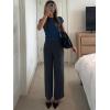 imageImily Bela Womens Short Sleeve Sweater Tops Summer Button Down Casual Ribbed Knit Slim Fit Cropped Cardigan ShirtsNavy