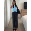 imageImily Bela Womens Short Sleeve Sweater Tops Summer Button Down Casual Ribbed Knit Slim Fit Cropped Cardigan ShirtsSky Blue