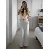 imageImily Bela Womens Short Sleeve Sweaters Casual Crewneck Crochet Knit Summer Loose Trendy Pullover TopsApricot