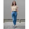 imageImily Bela Womens Short Sleeve Sweaters Casual Crewneck Crochet Knit Summer Loose Trendy Pullover TopsApricot