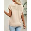 imageImily Bela Womens Short Sleeve Sweaters Casual Crewneck Crochet Knit Summer Loose Trendy Pullover TopsApricot