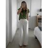 imageImily Bela Womens Short Sleeve Sweaters Casual Crewneck Crochet Knit Summer Loose Trendy Pullover TopsArmy Green