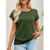 imageImily Bela Womens Short Sleeve Sweaters Casual Crewneck Crochet Knit Summer Loose Trendy Pullover TopsArmy Green
