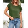 imageImily Bela Womens Short Sleeve Sweaters Casual Crewneck Crochet Knit Summer Loose Trendy Pullover TopsArmy Green