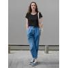 imageImily Bela Womens Short Sleeve Sweaters Casual Crewneck Crochet Knit Summer Loose Trendy Pullover TopsBlack
