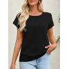 imageImily Bela Womens Short Sleeve Sweaters Casual Crewneck Crochet Knit Summer Loose Trendy Pullover TopsBlack