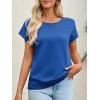 imageImily Bela Womens Short Sleeve Sweaters Casual Crewneck Crochet Knit Summer Loose Trendy Pullover TopsBlue
