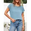 imageImily Bela Womens Short Sleeve Sweaters Casual Crewneck Crochet Knit Summer Loose Trendy Pullover TopsBluish Gray