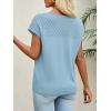 imageImily Bela Womens Short Sleeve Sweaters Casual Crewneck Crochet Knit Summer Loose Trendy Pullover TopsBluish Gray