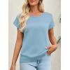 imageImily Bela Womens Short Sleeve Sweaters Casual Crewneck Crochet Knit Summer Loose Trendy Pullover TopsBluish Gray