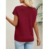 imageImily Bela Womens Short Sleeve Sweaters Casual Crewneck Crochet Knit Summer Loose Trendy Pullover TopsBurgundy
